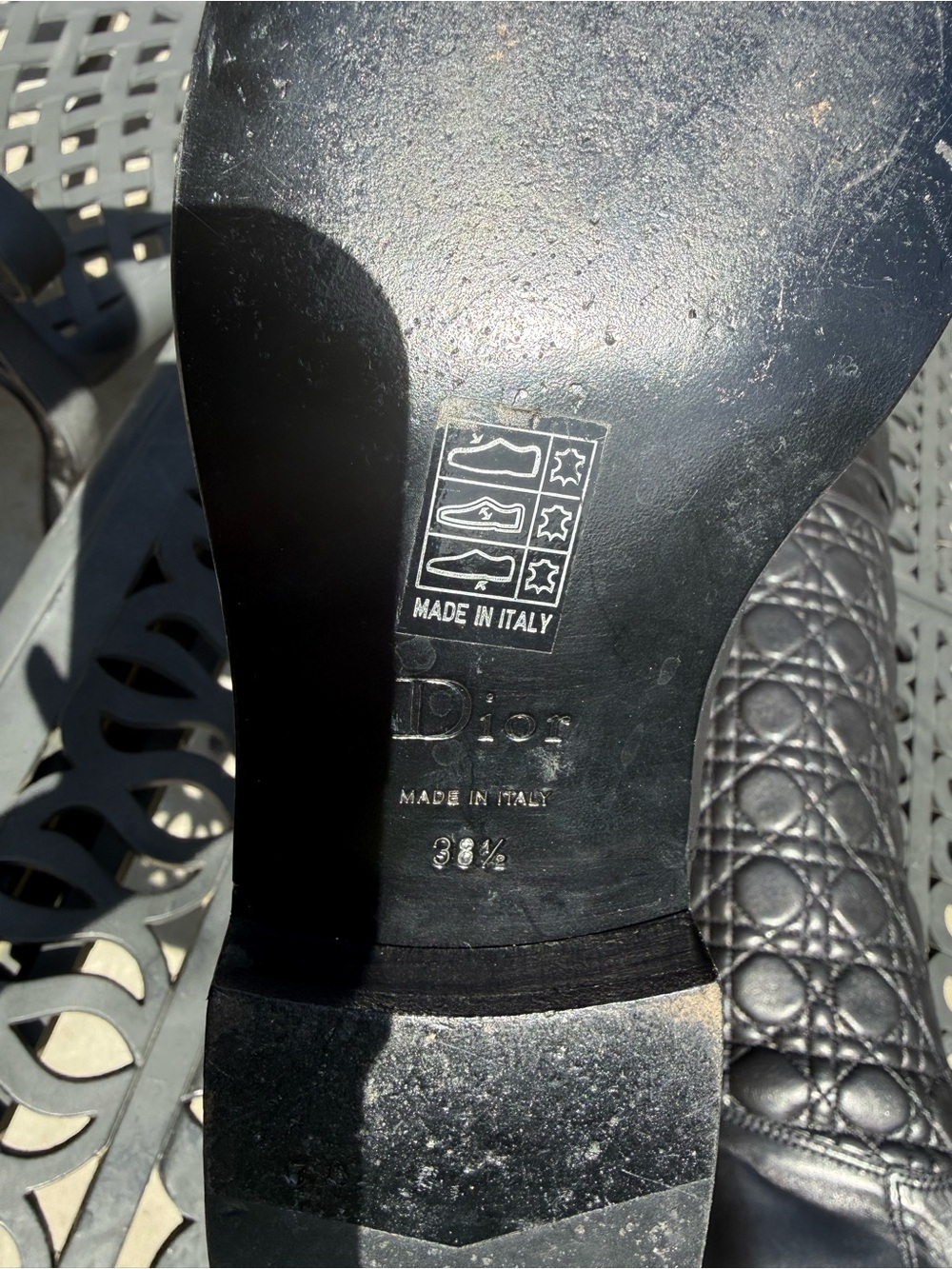 Dior Black Quilted Leather Riding Boots - size 8.5 - Picture 6 of 15